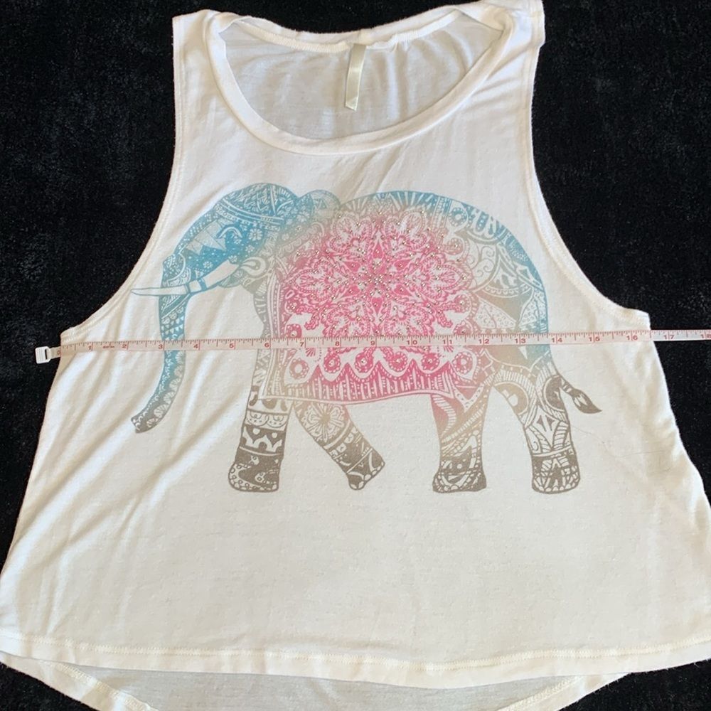 Women's Colorful Pastel Tribal Elephant Tank Top - Picture 5 of 6